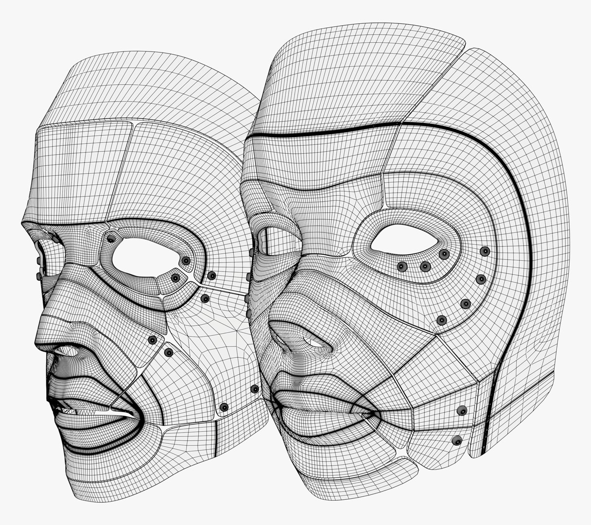 3D Cybernetic Male and Female Masks https://p.turbosquid.com/ts-thumb/OM/ZWcveg/GR/cybernetic_male_and_female_masks_wireframe_0001/jpg/1757617600/1920x1080/fit_q87/7c290779585ae14753a0fbc7f7ba294c73dcb90f/cybernetic_male_and_female_masks_wireframe_0001.jpg