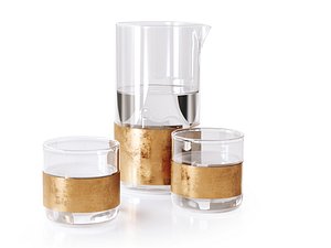3D copper carafe glass set