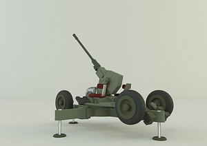 3D Bofors 40mm gun 3D model