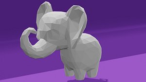 3D Low poly Elephant
