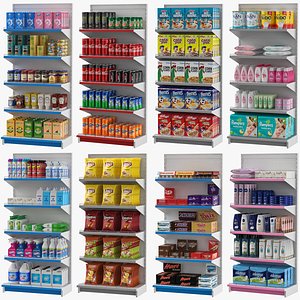 8 Supermarket Shelves Collection