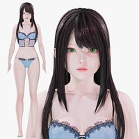 Lingerie clothes 0005 - Rigged -Unreal - Unity - Blender - Animated - Realistic Female Character