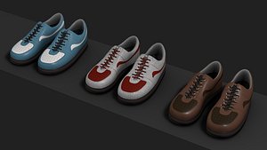 Three colors Sneakers shoes footwear 3D