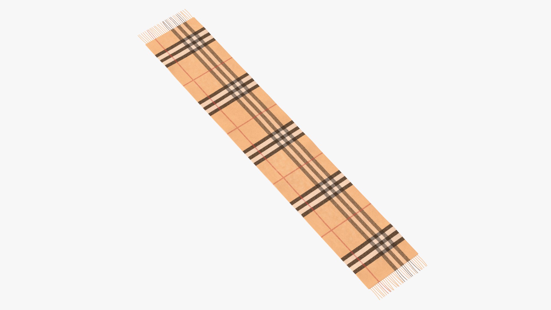 Check Scarf Beige 3D model preview