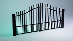3D 3d model of a black metal gate