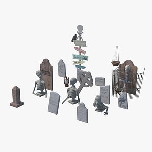 Halloween Tombstones 3D model
