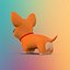 3D model cute cartoon dog