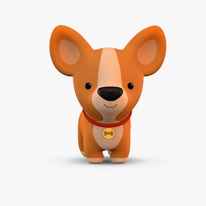 3D model cute cartoon dog