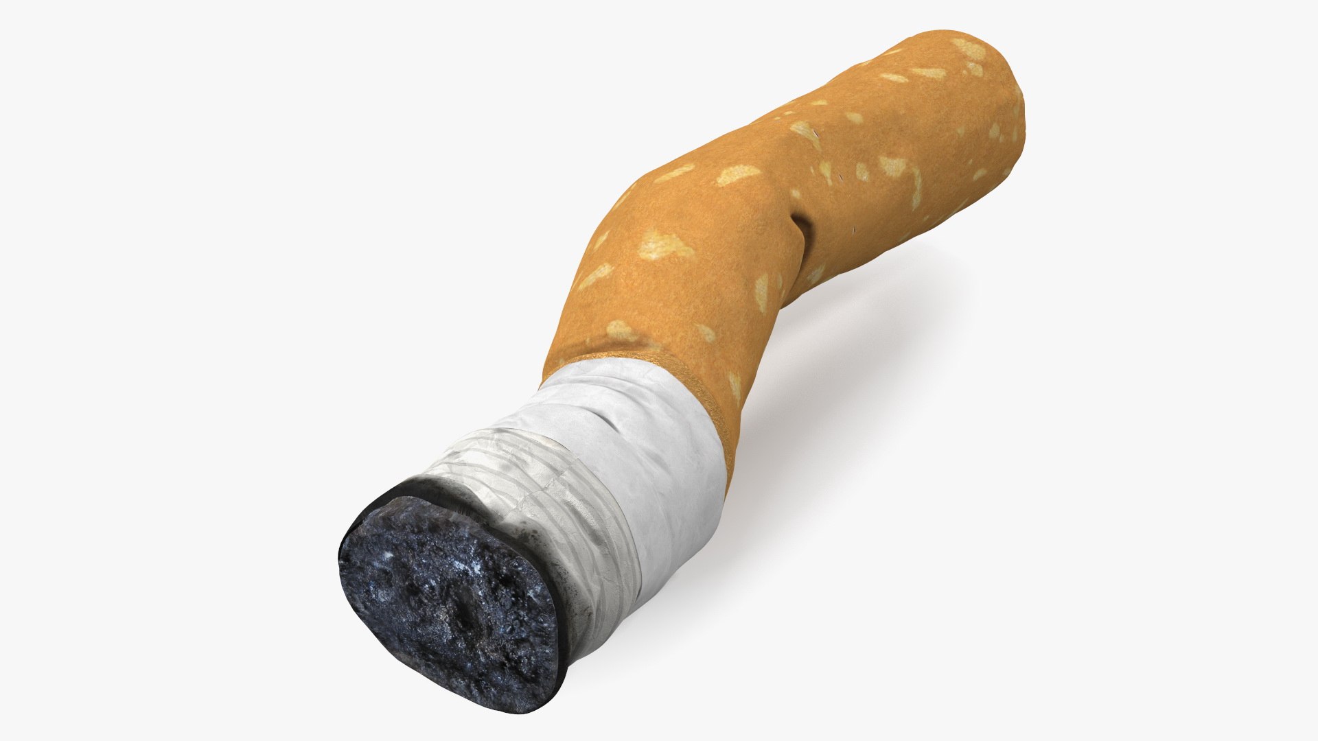 Realistic Used Cigarette Butt 3D model preview