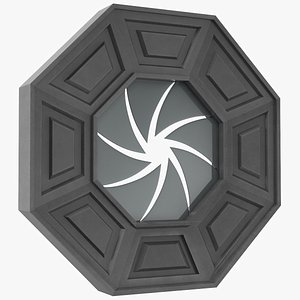 rigged sci fi door 3D