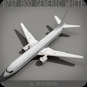 737-800 generic white plane 3d max