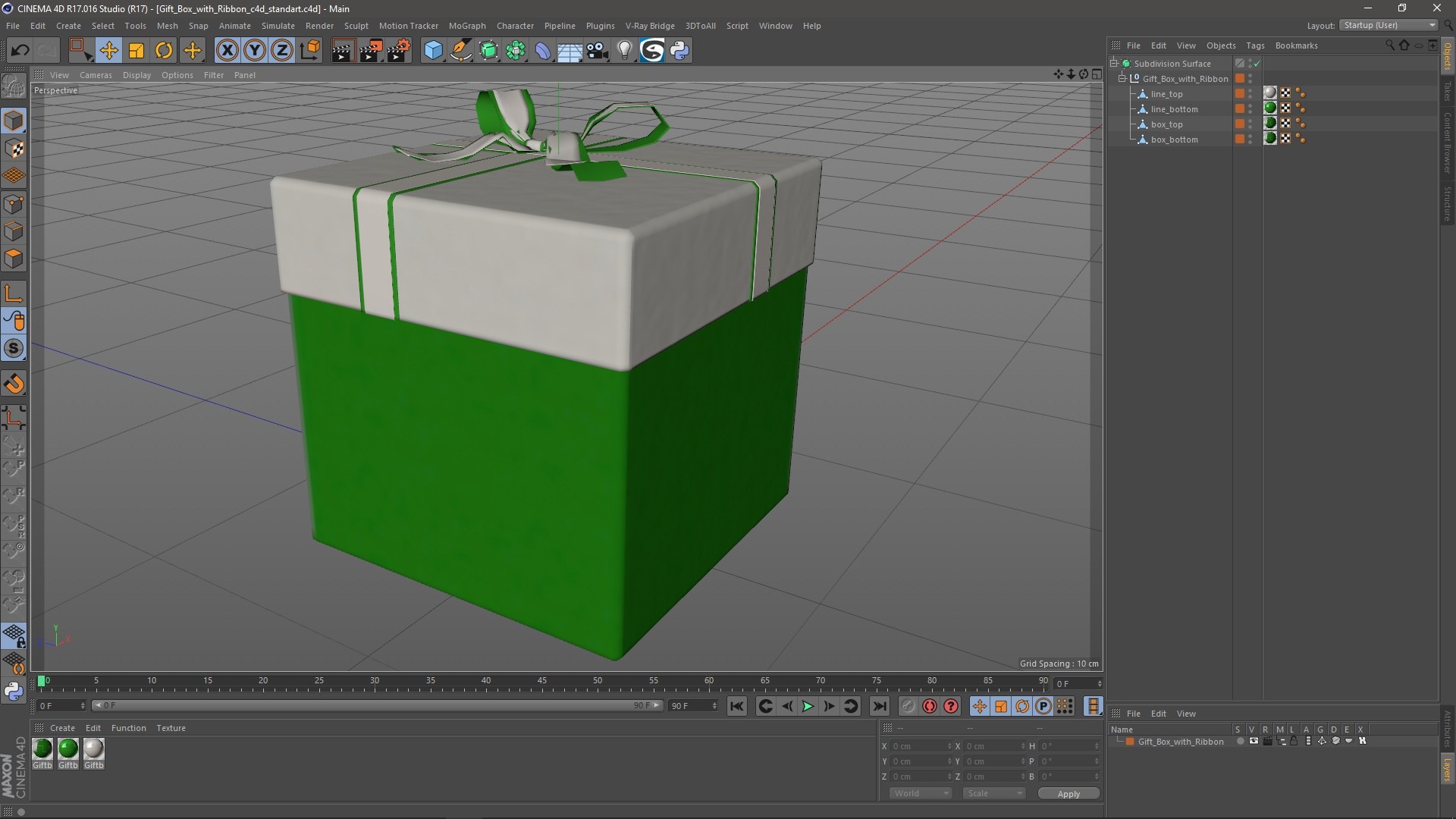 Gift Box With Ribbon 3D Model - TurboSquid 2243496