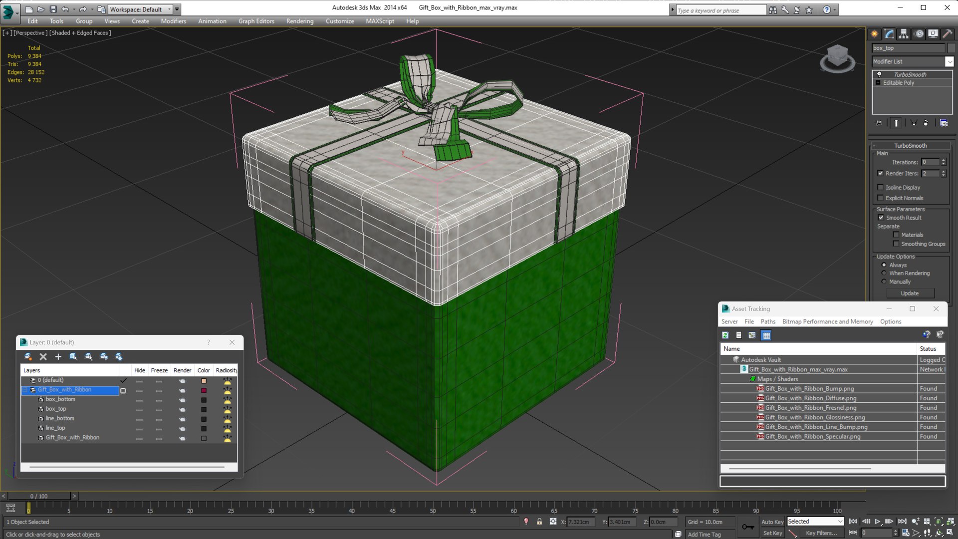 Gift Box With Ribbon 3D Model - TurboSquid 2243496