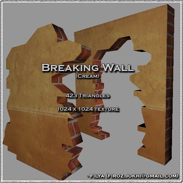 modelo 3d Pared rota - crema (modelo urbano) - TurboSquid 351456