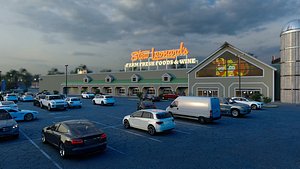 Shopping Center with Highway model