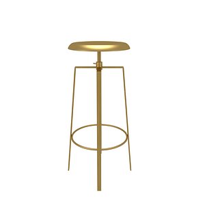 3D model bar stool brass