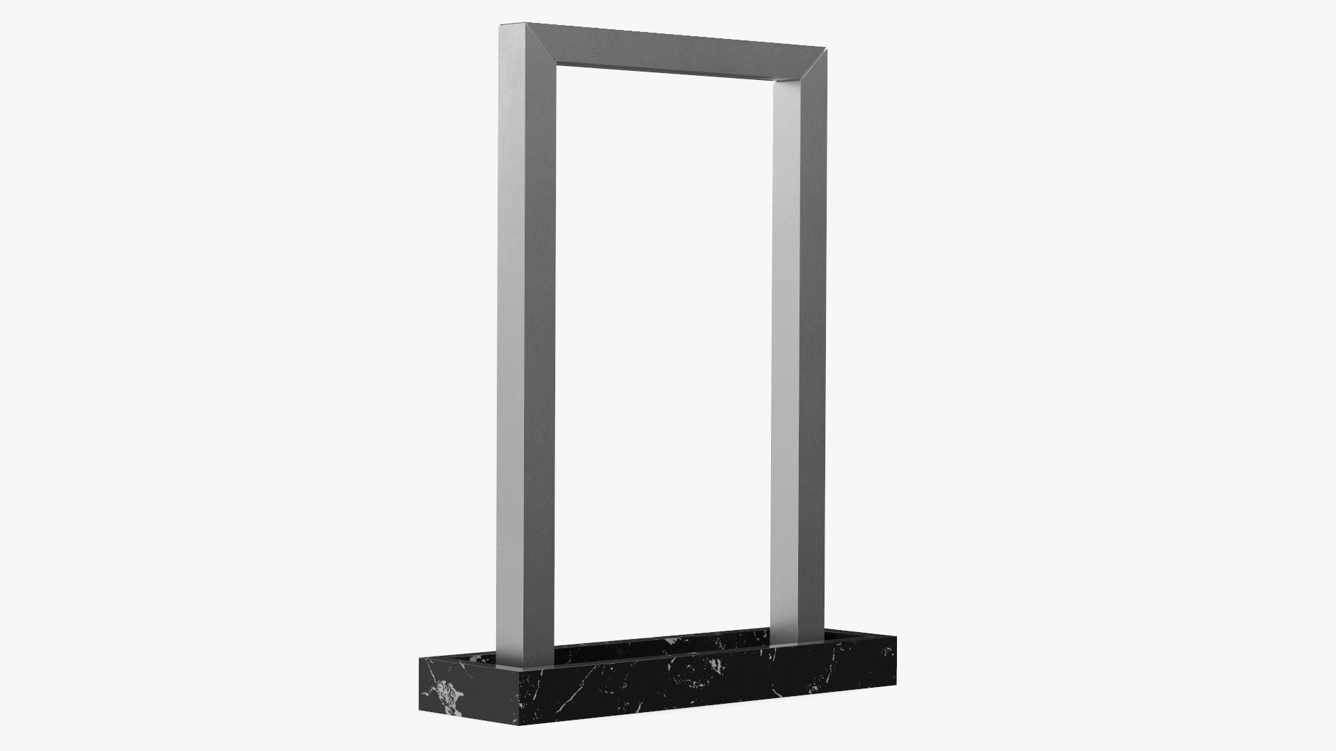 Modern Metal Fountain No Water Black 3D model preview