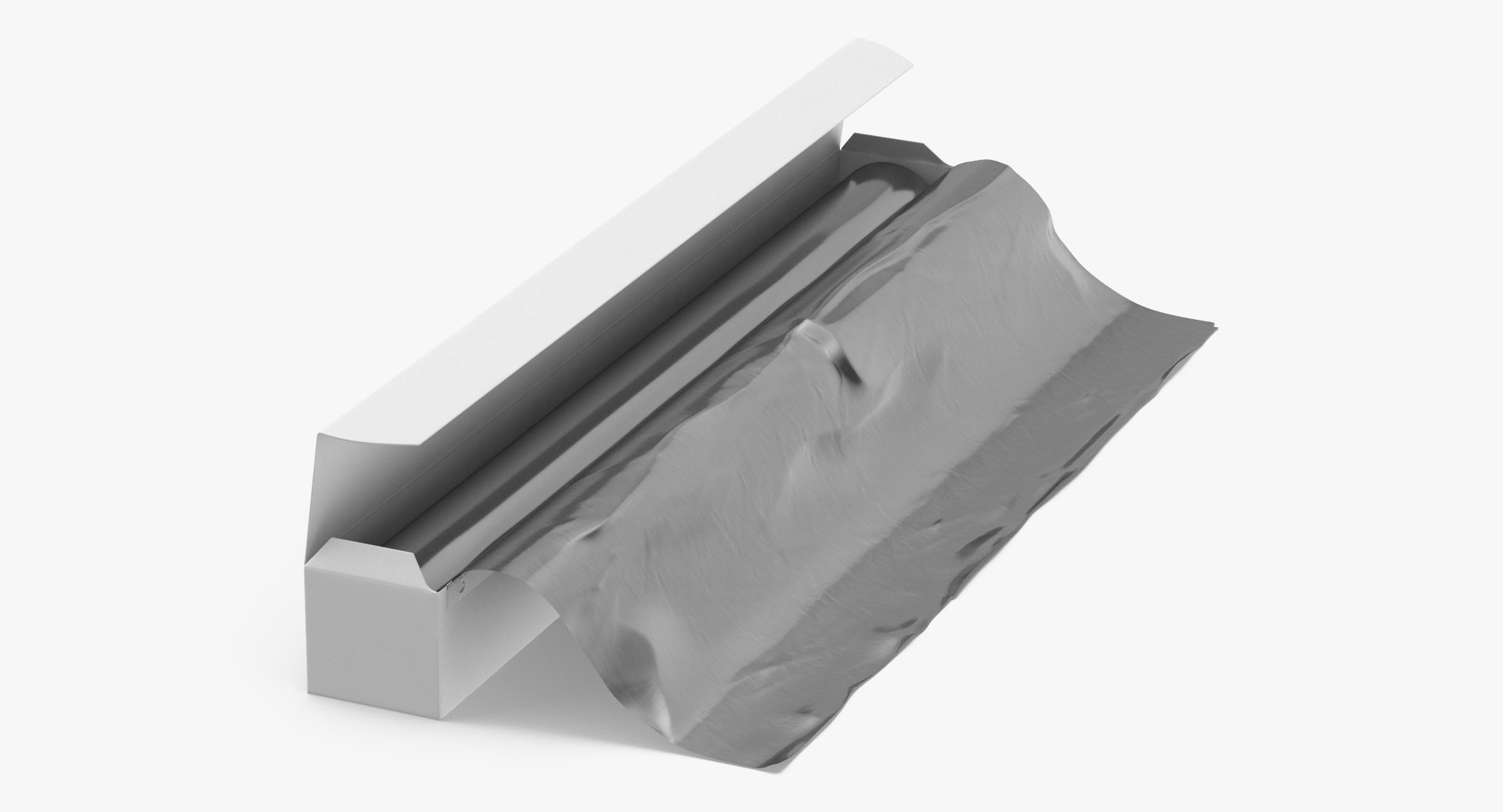 Aluminium Foil Box Open 3D Model - TurboSquid 1149303