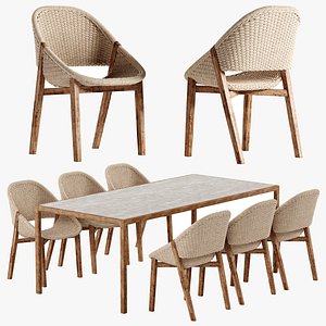 3D Tribu Elio chair Illum Teak table set