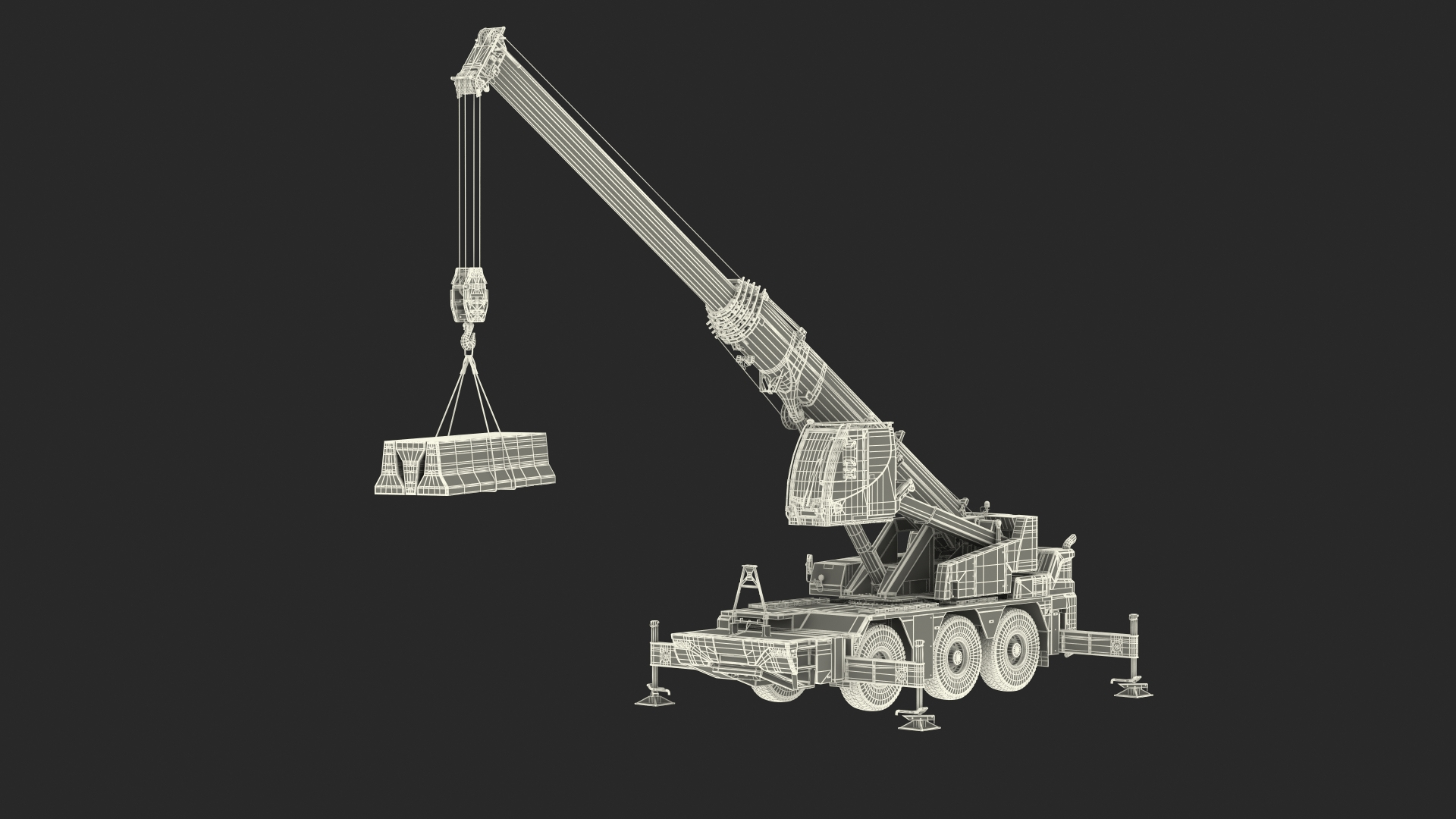 3D Compact Mobile Crane With Load Rigged For Maya TurboSquid 2025878