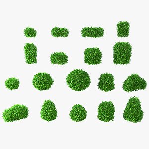3D Cartoon Bush Pack model