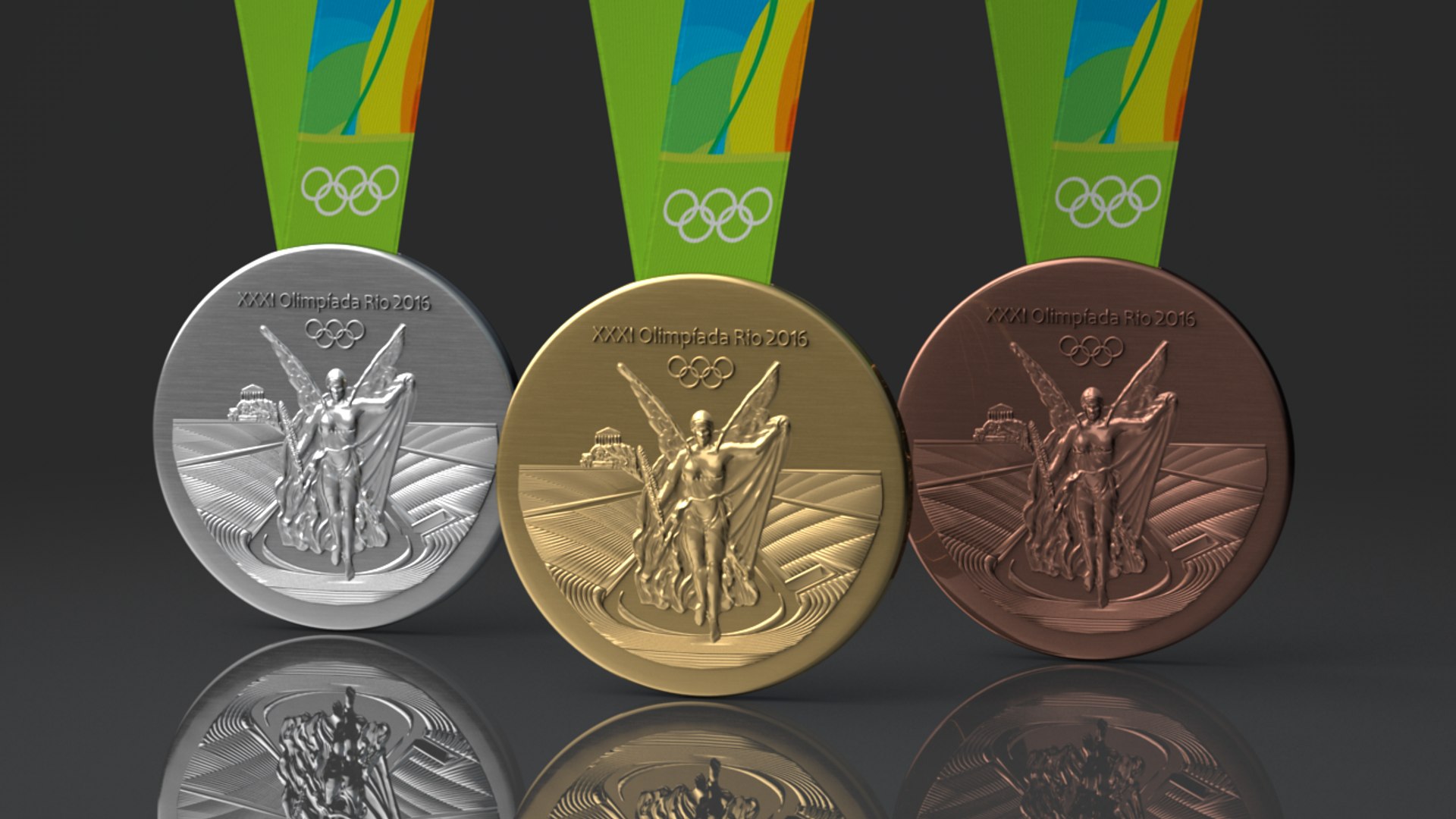 Rio 2016 Olympics Medals 3d Model