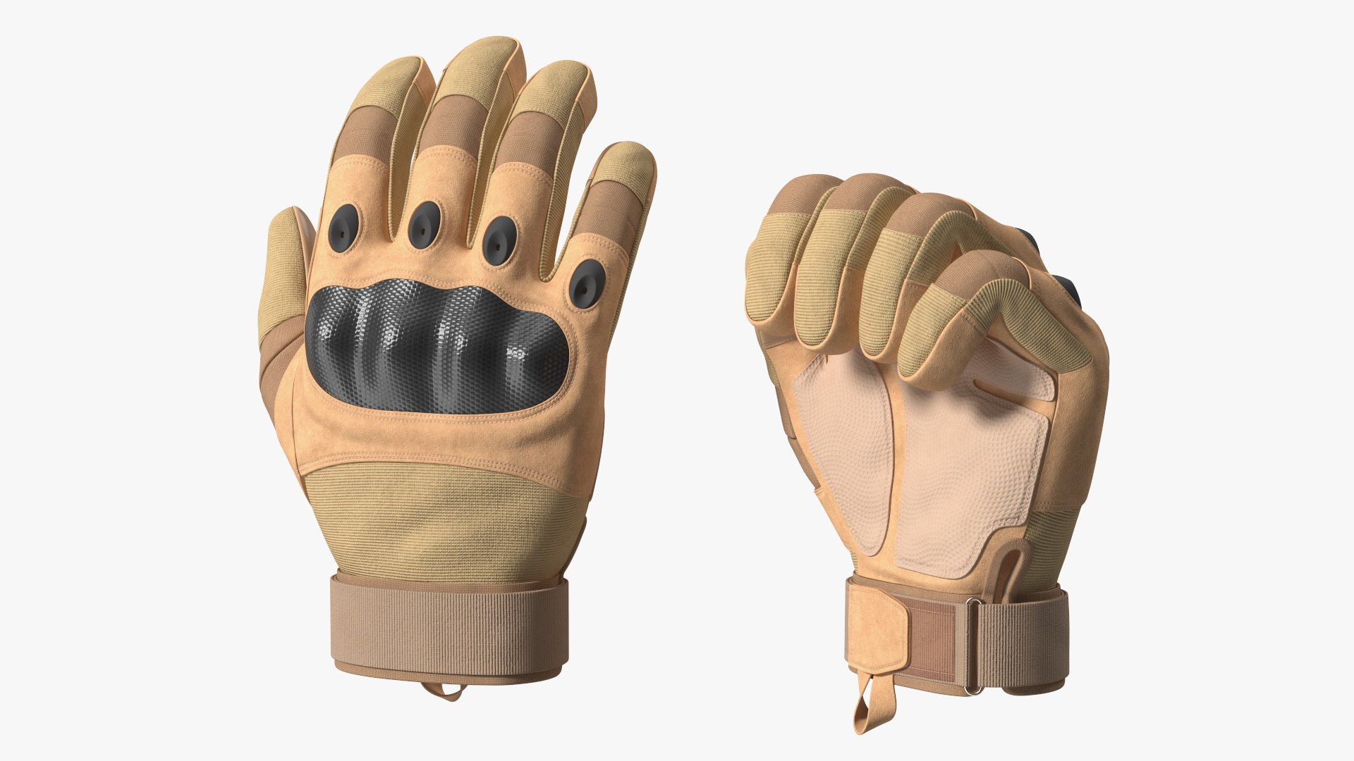 Special Gloves Airsoft Brown Rigged for Maya 3D model for industrial visualization, technical presentation, simulation, product rendering, and animation