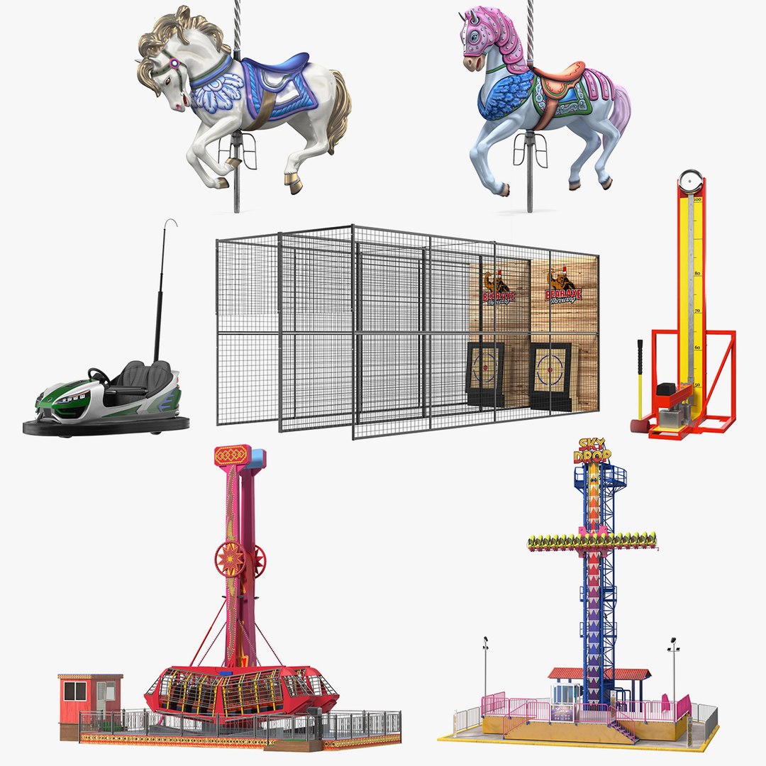 Amusement Park Attractions Collection 2 3D model preview