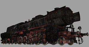 3d obj steam locomotive br52