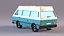 Kreskówka low poly kamper van