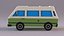 Kreskówka low poly kamper van