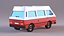 Kreskówka low poly kamper van