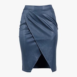 Leather Front Split Pencil Skirt Remastered