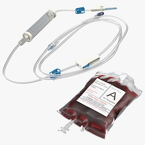 IV Blood Bag and Rolled Dropper
