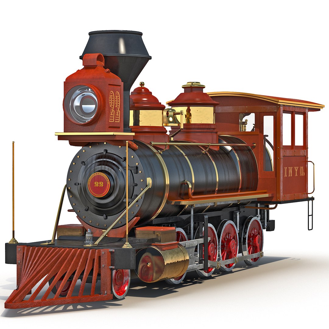Steam Train Locomotive 3D model preview