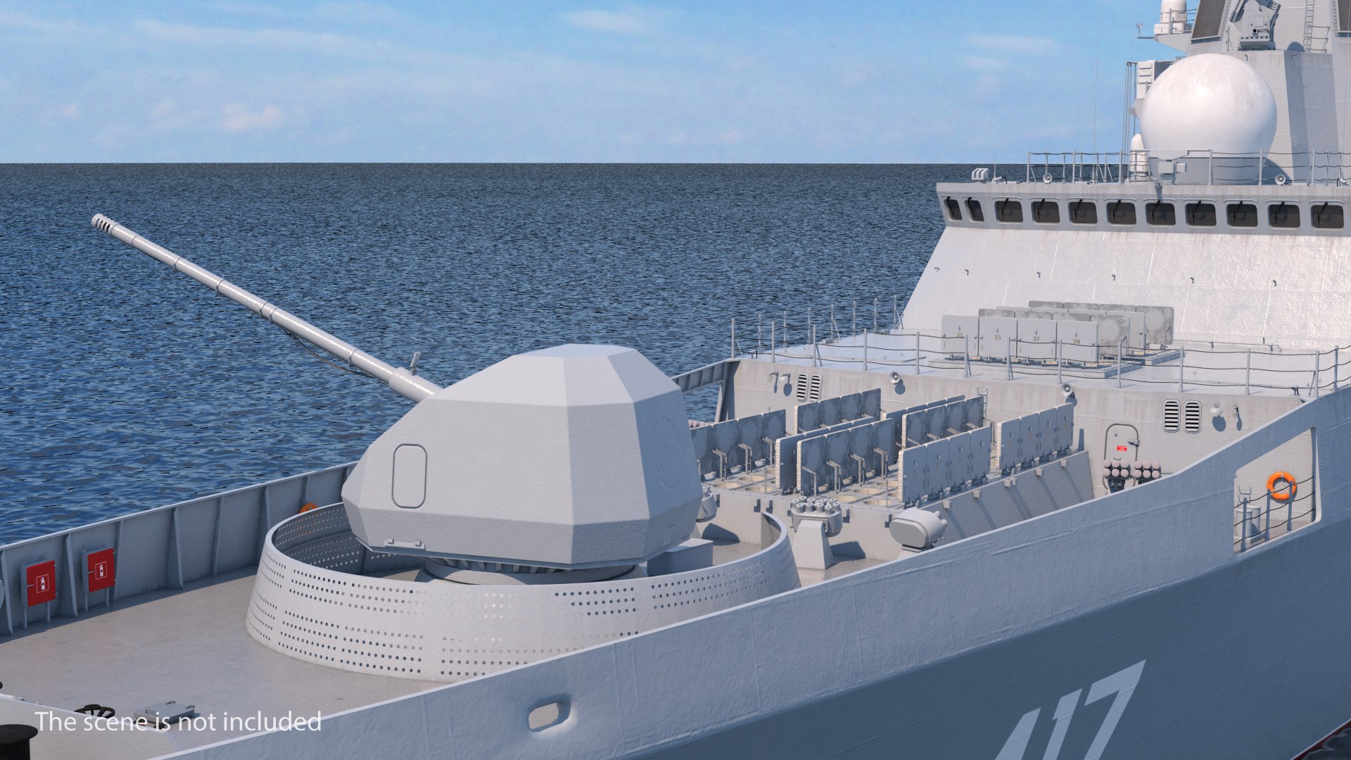 A192M 130 mm Naval Gun System 3D model preview