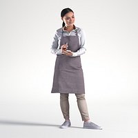 3D People Woman Charley 1893 Waitress Standing Taking An Order Low poly