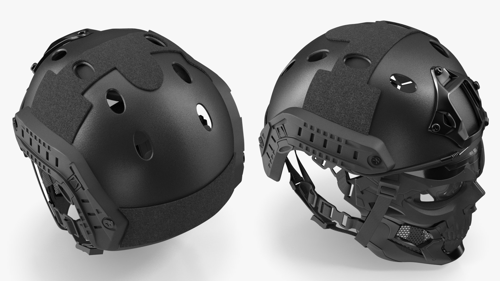 3D Black Airsoft Tactical Helmet and Mask model TurboSquid 2108544