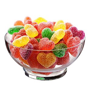 Jelly hearts in sugar 3D model
