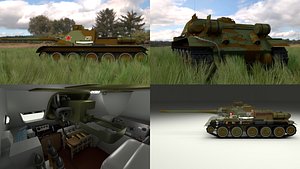soviet tank interior engine 3d obj