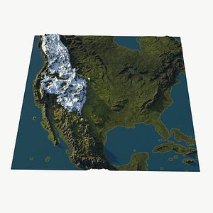 Cartoon Usa stylized landscape PBR map model