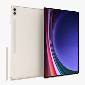 Samsung Galaxy Tab S9 Ultra Beige with S-Pen 3D model