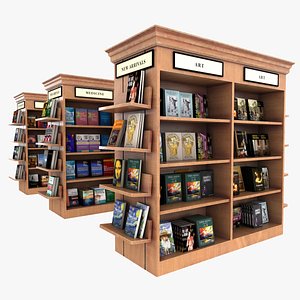 bookstore shelves book 3D