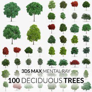 Deciduous Trees Collection - 100 Trees - Mental Ray