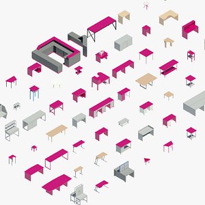 Tables big and small 3D model