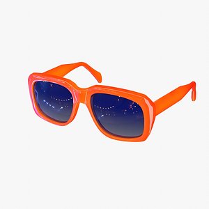 Vintage Style Sunglasses Salmon Color with Blue Lens