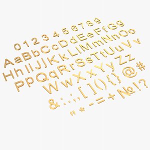3D Alphabet gold 2