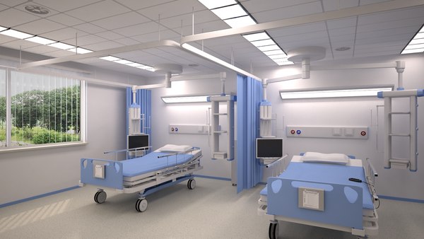 3d Model Hospital Bed Ward Scene - Turbosquid 1544275