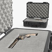 Hard Gun Case with Classic Revolver Black
