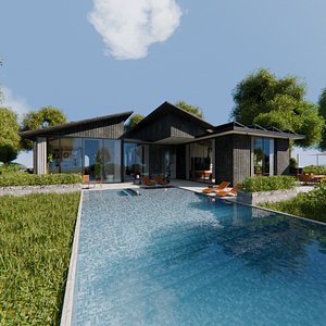 3D 2026 Modern Modular House 10 for Blender Eevee and Cycles